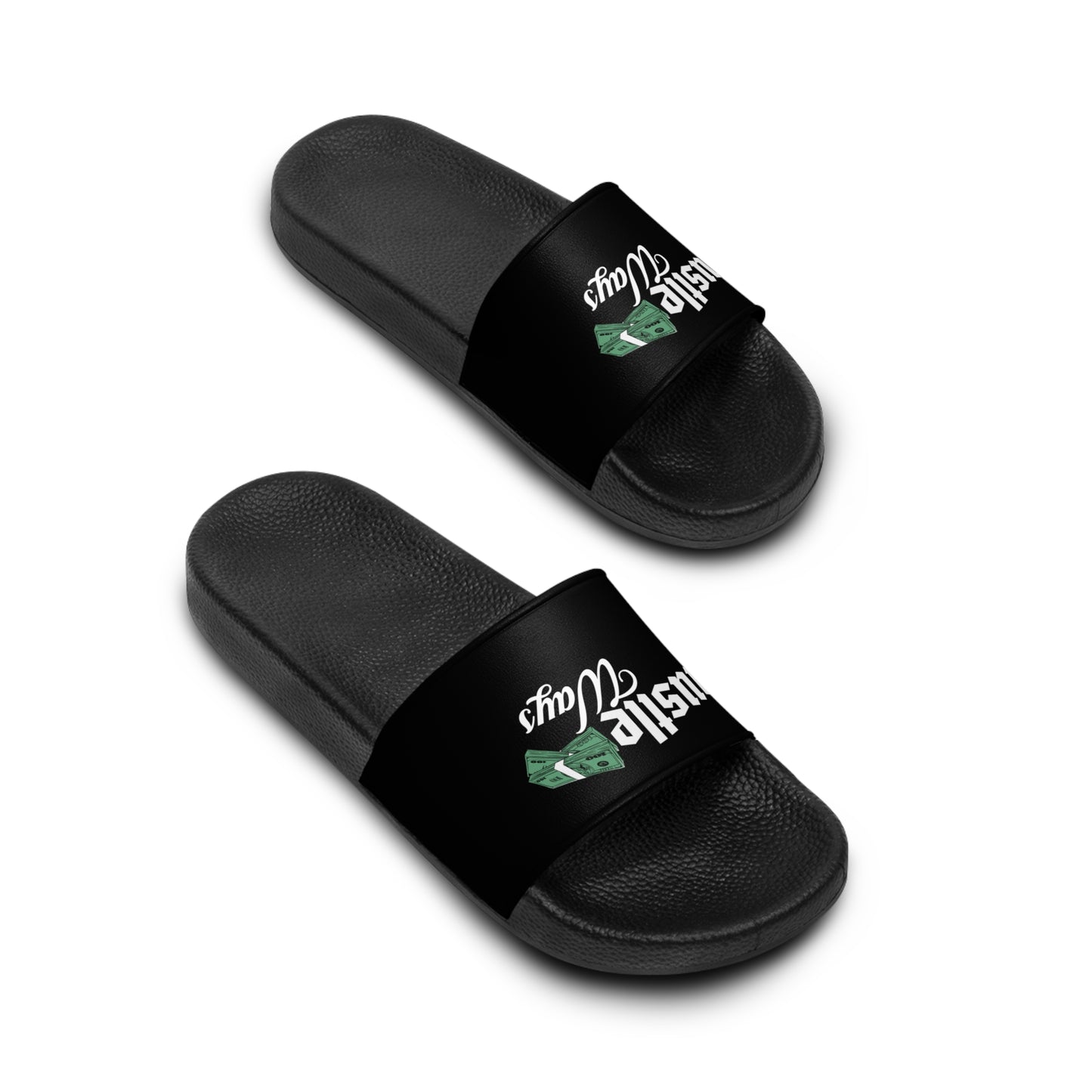 All Black Men's Slide Sandals